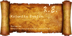 Kolonits Evelin névjegykártya