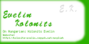 evelin kolonits business card